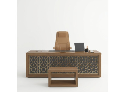 Klassischer Schreibtisch Arbeitszimmer Tisch Holzmöbel Office 220x90cm