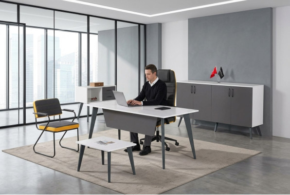 Arbeitzimmer Büroset 4 tlg Büro Office Schreibtisch Designer Möbel Neu