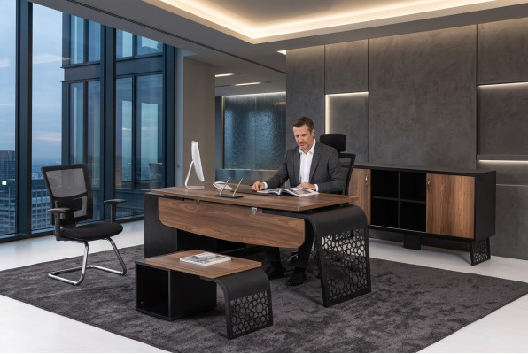 Büro Eckschreibtisch Tische Chefmöbel Designer Büroeinrichtung Tisch