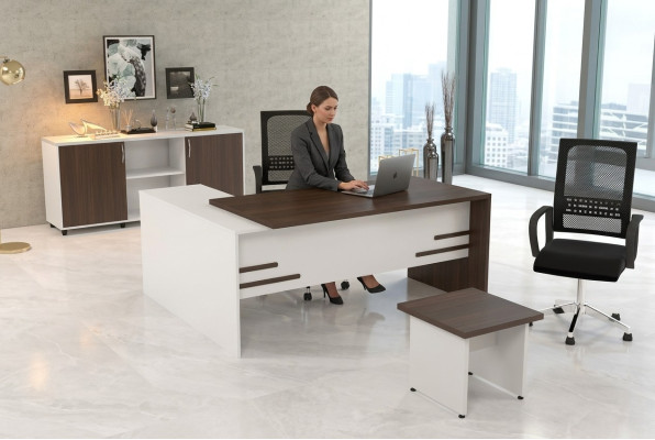 Weißes Büro Set Luxus Arbeitszimmer Einrichtung Komplettes Set 3tlg