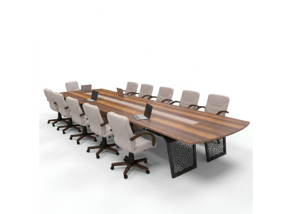 Großer Holz Konferenztisch Büroeinrichtung Besprechungstisch Tische Meeting