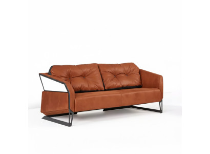 Designer Orange Sofa Arbeitszimmer Büromöbel Couch 3 Sitzer Neu