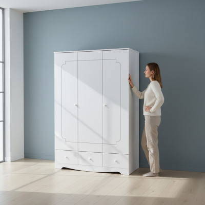 Kleiderschrank Schrank Möbel Schlafzimmer Schränke Holz Weiß Loft Einrichtung