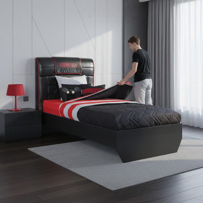 Designer Betten Kinderbett Jugendbett Holzmöbel mit weicher 120x200cm