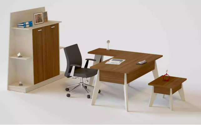 Eckschreibtisch Tisch Aktenschrank Couchtisch Schrank Möbel Büro 3tlg.