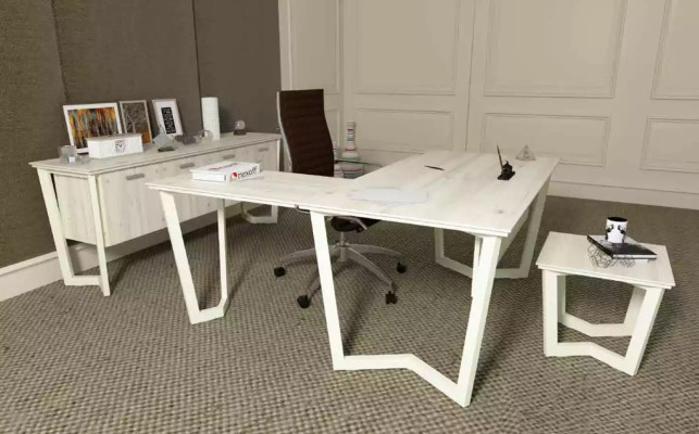 Schreibtisch Büro Kommode Eckschreibtisch Büro Garnitur Aktenschrank 3tlg.