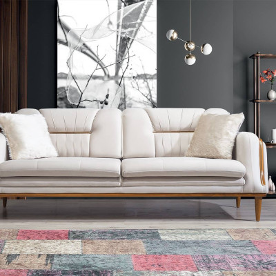 Modernes weißes Luxussofa für Wohnzimmer und 1 Sitzer Sessel