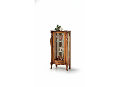 Klassische Braune Glasvitrine Luxus Holzmöbel Glastür Wohnzimmer Möbel