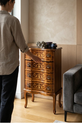 Klassische Viertürige Kommode Braun Holzmöbel Wohnzimmer Neu Modern