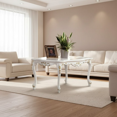 Klassischer Weißer Couchtisch Holz Möbel Wohnzimmer Tisch Ab