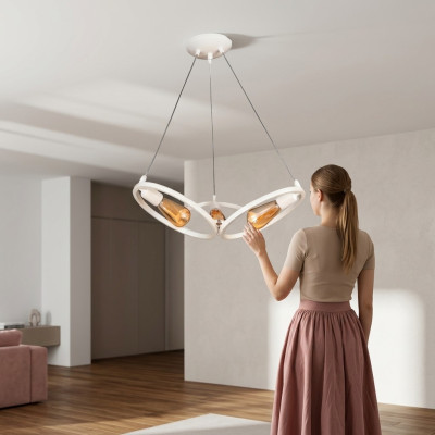 Deckenleuchter Lüster Kronleuchter Deckenlampe Lampe Modern Weiß Neu