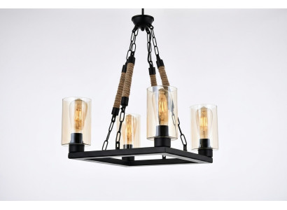 Lüster Deckenleuchter Kronleuchter Deckenlampe Lampen Glas Schwarz