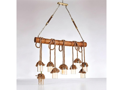 Moderner Holz Deckenleuchter Prunkhängeleuchter Deckenlampe Bambus Leuchter