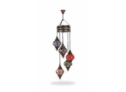 Deckenleuchter Lüster Mehrfarbig Kronleuchter Deckenlampe Lampen Glas