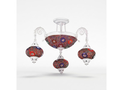 Deckenleuchter Lüster Kronleuchter Deckenlampe Lampen Glas Art Weiß