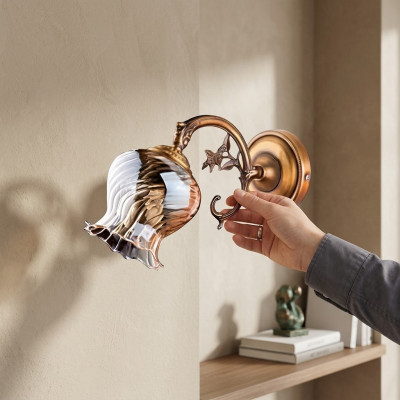 Lüster Wandlampe Wandleuchten Art Wandleuchte Wand Lampen Gold Glas