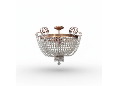 Luxus Deckenleuchter Lüster Kronleuchter Deckenlampe Gold Kristall Runde Lampe