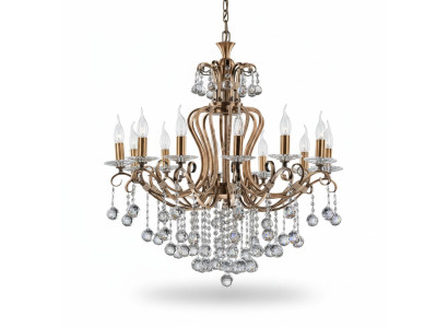 Luxus Deckenleuchter Lüster Kronleuchter Deckenlampe Kristall Gold 88x100
