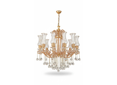 Luxus Deckenleuchter Lüster Kronleuchter Deckenlampe Kristall Gold