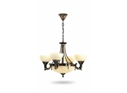 Lüster Deckenleuchter Modern Kronleuchter Deckenlampe Beige Glas Lampe