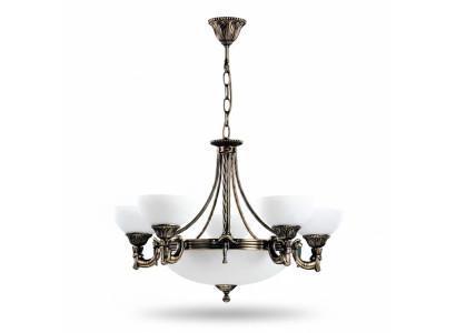 Lüster Deckenlampe Deckenleuchter Kronleuchter Glas Weiß Lampen Art