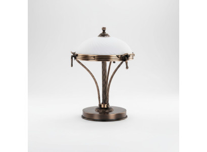 Tischlampe Tischleuchte Lampe Leuchten Weiß Gold Lampen Tisch Glas Art