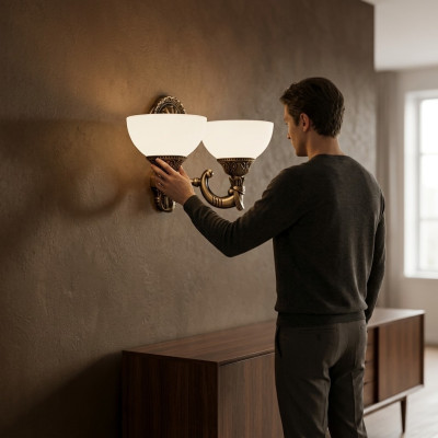 Wandlampe Wandleuchten Art Wandleuchte Lüster Wand Lampen Weiß Glas