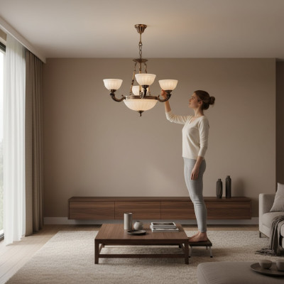 Deckenleuchter Lampe Weiß Deckenlampe Lüster Kronleuchter Glas Art