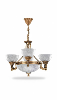 Kronleuchter Deckenlampe Lüster Deckenleuchter Lampe Glas Grau Gold