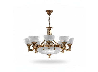 Deckenlampe Lüster Deckenleuchter Lampe Kronleuchter Glas Gold Grau