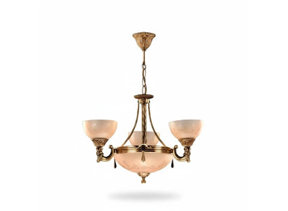 Deckenlampe Lüster Deckenleuchter Lampe Kronleuchter Glas Gold Beige