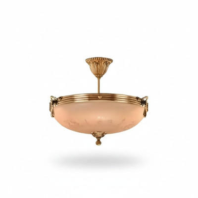 Kronleuchter Deckenlampe Lüster Deckenleuchter Lampe Glas Gold Beige