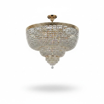 Luxus Deckenleuchte Luster Lampe Leuchten Kronleuchter Kristall Gold 100cm