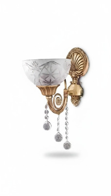 Wandlampe Wandleuchten Gold Wandleuchte Lüster Wand Lampen Grau Glas