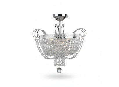 Deckenlampe Lüster Kristall Deckenleuchter Lampe Kronleuchter Silber