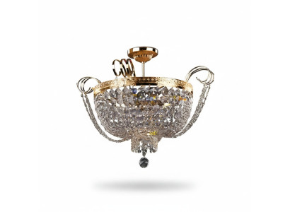 Deckenleuchter Luxus Kronleuchter Deckenlampe Lüster Gold Kristall