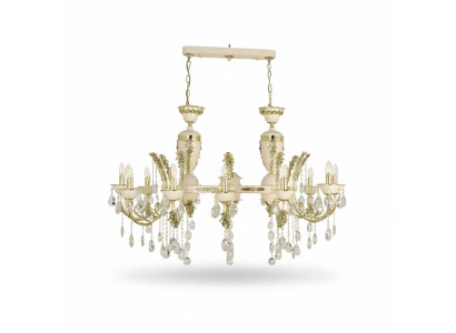 Lampe Deckenleuchter Luxus Kronleuchter Deckenlampe Lüster Beige Kristall