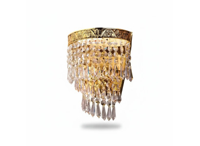 Lüster Deckenleuchter Luxus Gold Kronleuchter Deckenlampe Kristall Art