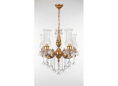 Deckenleuchter Luxus Gold Kronleuchter Deckenlampe Lüster Kristall Art