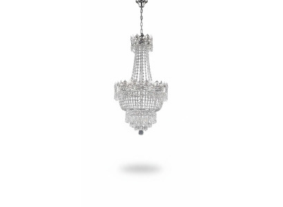 Kronleuchter Deckenleuchter Silber Deckenlampe Lüster Kristall Hängelampe