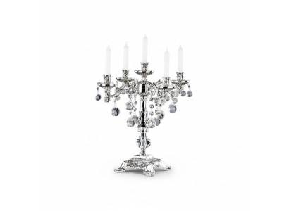 Leuchter Kerzenständer Kerzenleuchter Kerzenhalter Elegant Silber Art