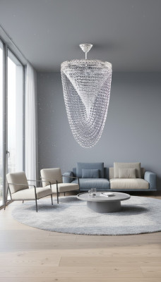 Kronleuchter Deckenleuchter Luxus Silber Deckenlampe Lüster Kristall
