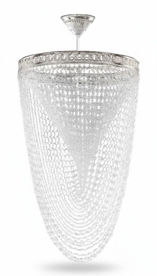 Kronleuchter Deckenleuchter Luxus Silber Deckenlampe Lüster Kristall