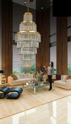 Deckenleuchter Luxus Gold Kronleuchter Deckenlampe Lüster Kristall XXL