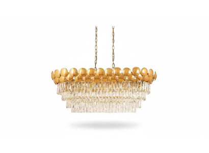 Kronleuchter Deckenleuchter Gold Deckenlampe Lüster Kristall XXL Art