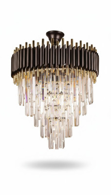 Luxus Kronleuchter Deckenleuchter Gold Deckenlampe Lüster Kristall Runder