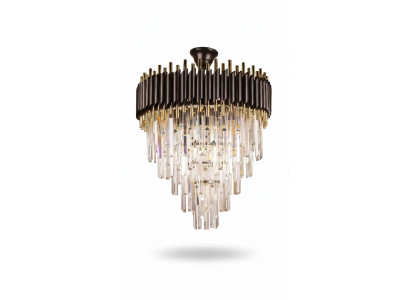 Luxus Kronleuchter Deckenleuchter Gold Deckenlampe Lüster Kristall Runder