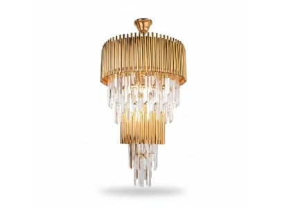 Luxus Kronleuchter Deckenleuchter Gold Deckenlampe Lüster Kristall XXL