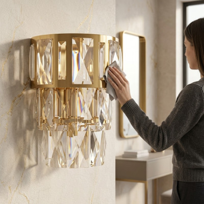 Wandlampe Wandleuchte Wandleuchten Lüster Wand Lampen Kristall Gold