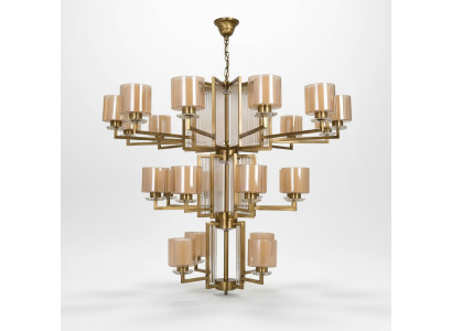 Deckenleuchter Kronleuchter Luxus Gold Deckenlampe Lüster Glas Modern